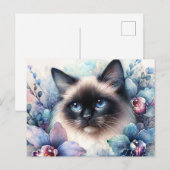 Siamese Cat Among Orchids ポストカード (正面/裏面)