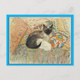 Siamese Cat and Kitten, Art by Steinlen,ファインアート ポストカード