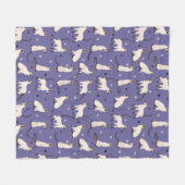 Siamese Cat and Paws Purple Fleece Blanket フリースブランケット (正面(横))