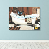 Siamese Cat Bathroom ArT by BiHrLe Canvas Print キャンバスプリント (インサイチュ (ウッドフロア))