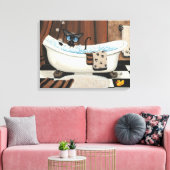 Siamese Cat Bathroom ArT by BiHrLe Canvas Print キャンバスプリント (インサイチュ (リビング))