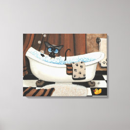 Siamese Cat Bathroom ArT by BiHrLe Canvas Print キャンバスプリント