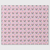 Siamese Cat Birthday Gift Wrapping Paper in Pink ラッピングペーパー (フラット)
