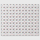 Siamese Cat Birthday Gift Wrapping Paper in White ラッピングペーパー (フラット)