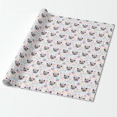 Siamese Cat Birthday Gift Wrapping Paper in White ラッピングペーパー (アンロールド)