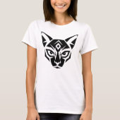 Siamese Cat Black and White Illustration Elegant A Tシャツ (正面)