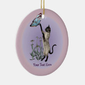 Siamese Cat Butterfly Daisies Personalized Ornamen セラミックオーナメント (右)
