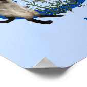 Siamese Cat Butterfly Monogram Initial S Your Name ポスター (角)