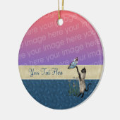 Siamese Cat Butterfly Your Photo Cuteオーナメント セラミックオーナメント (左)