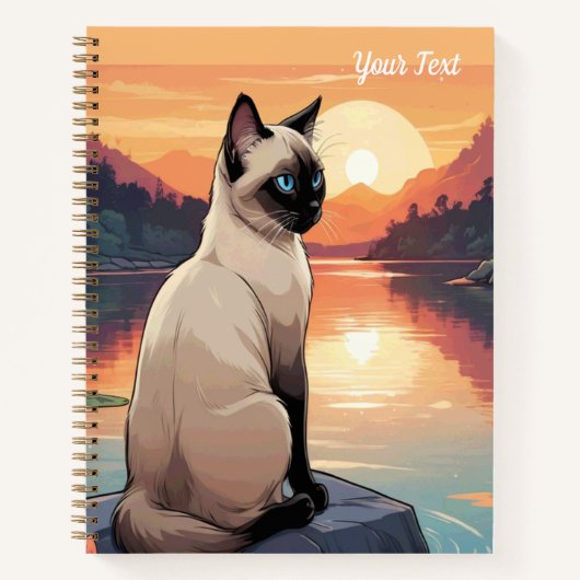 Siamese Cat by Lake ノートブック (正面)