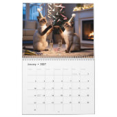 Siamese Cat Calendar カレンダー (1月 2027)