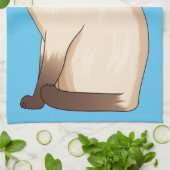 Siamese cat cartoon illustration  キッチンタオル (折り畳み)