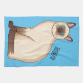 Siamese cat cartoon illustration  キッチンタオル (横)