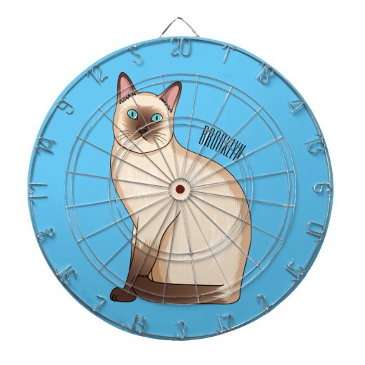Siamese cat cartoon illustration ダーツボード (正面)