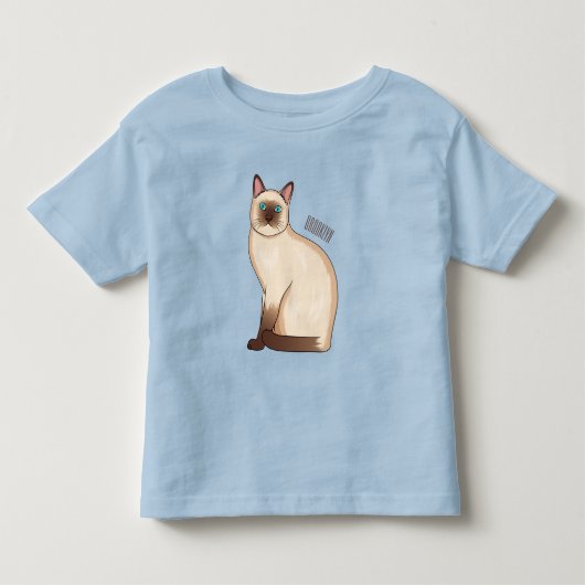Siamese cat cartoon illustration トドラーTシャツ (正面)