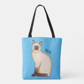 Siamese cat cartoon illustration トートバッグ (裏面)