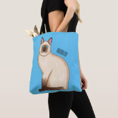 Siamese cat cartoon illustration トートバッグ (クローズアップ)