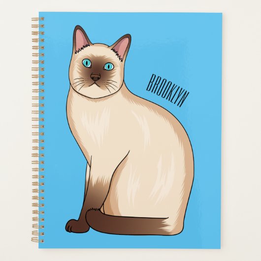 Siamese cat cartoon illustration プランナー手帳 (正面)