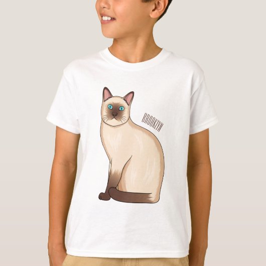 Siamese cat cartoon illustration  tシャツ (正面)