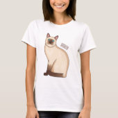 Siamese cat cartoon illustration  tシャツ (正面)