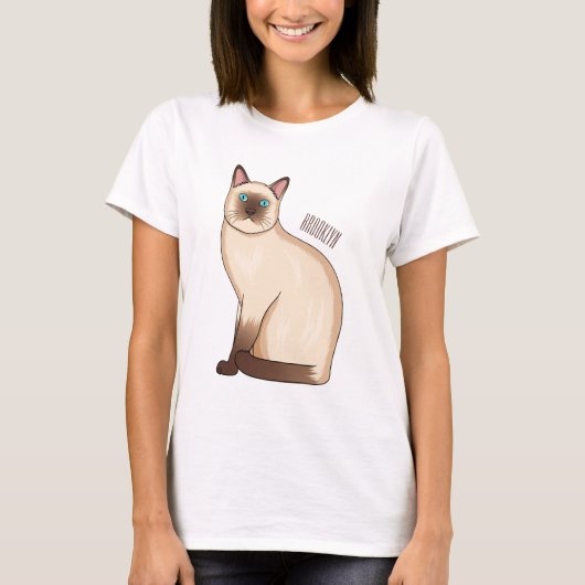 Siamese cat cartoon illustration  tシャツ (正面)