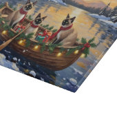Siamese Cat Christmas Boat Holiday カッティングボード (角)