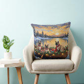 Siamese Cat Christmas Boat Holiday クッション (椅子)