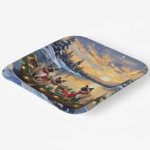 Siamese Cat Christmas Boat Holiday ペーパープレート (傾斜あり)