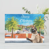 Siamese Cat Christmas Greeting from California シーズンカード (スタンド正面)