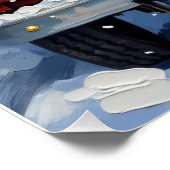 Siamese Cat Christmas Red Truck Holiday ポスター (コーナー)