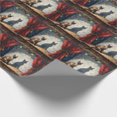 Siamese Cat Christmas Shadow Puppet Art ラッピングペーパー (角)