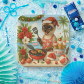 Siamese Cat Christmas themed for Cat Lover ペーパープレート (パーティー)