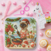 Siamese Cat Christmas themed for Cat Lover ペーパープレート (パーティー)
