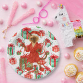 Siamese Cat Christmas themed for Cat Lover ペーパープレート (パーティー)