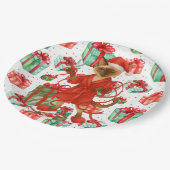 Siamese Cat Christmas themed for Cat Lover ペーパープレート (アングル)