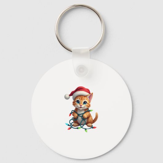 Siamese Cat Christmas V-Neck (3) キーホルダー (正面)