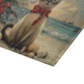 Siamese Cat Christmas Vintage Beach  カッティングボード (角)