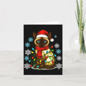 Siamese Cat Cute Cat Lover Cat Xmas Holiday Santa  カード (正面)
