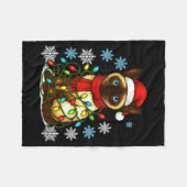 Siamese Cat Cute Cat Lover Cat Xmas Holiday Santa  フリースブランケット (正面(横))