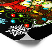 Siamese Cat Cute Cat Lover Cat Xmas Holiday Santa  ポスター (角)