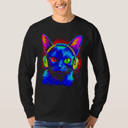 Siamese Cat DJ Music Tシャツ (正面)