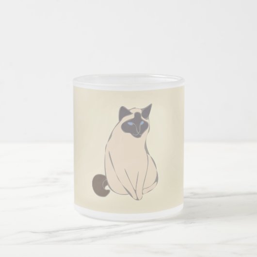 Siamese Cat Frosted Glass Mug フロストグラスマグカップ (中央)