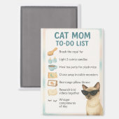 Siamese Cat Funny to do list for Cat lovers マグネット (正面/裏面)