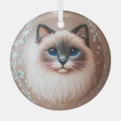 Siamese Cat Glass Ornament ガラスオーナメント (正面)