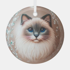 Siamese Cat Glass Ornament ガラスオーナメント