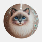 Siamese Cat Glass Ornament ガラスオーナメント (裏面)