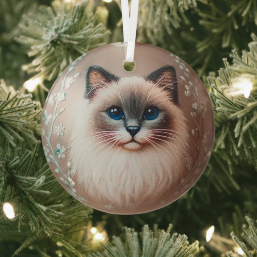 Siamese Cat Glass Ornament ガラスオーナメント (インサイチュ)