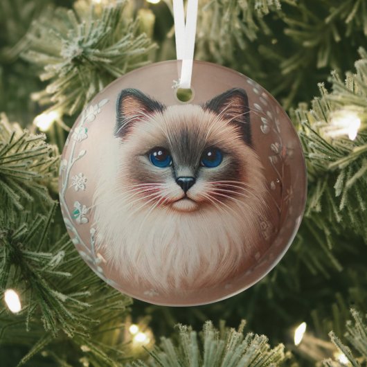 Siamese Cat Glass Ornament ガラスオーナメント (インサイチュ)