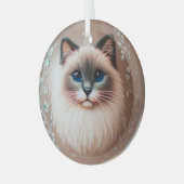 Siamese Cat Glass Ornament ガラスオーナメント (正面左)
