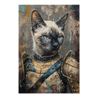 Siamese Cat in Armor フォトプリント